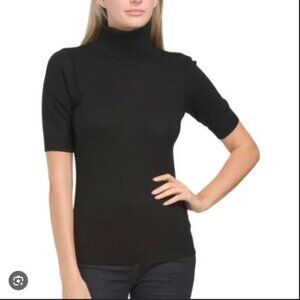 H by Halston Women's Extra fine Merino Short-Sleeved Turtleneck - M NWT